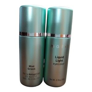 (2) Mally Liquid Light Eyecolor MINT GREEN Eye Shadow .18 oz POWDER-LIQUID